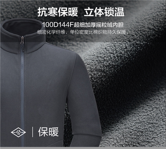 冬季工作服、三合一搖粒絨內膽可拆卸沖鋒衣_搖粒絨內膽保暖_冬季工作服定制廠(chǎng)家-工服美