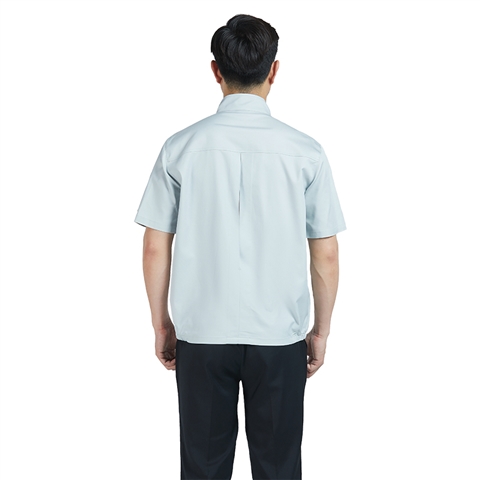 夏季立領(lǐng)純色半袖工作服