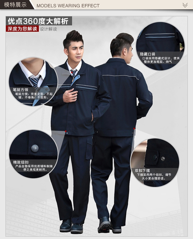 深藍色經(jīng)典工作服